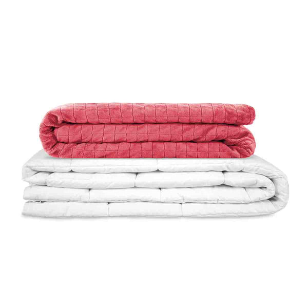 Coperta terapeutica originale - Coperta ponderata con rivestimento per 4 stagioni in rosa per adulti