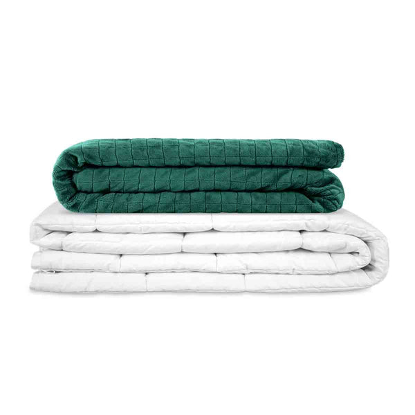 Coperta terapeutica originale - Coperta ponderata con rivestimento per 4 stagioni in verde abete per adulti