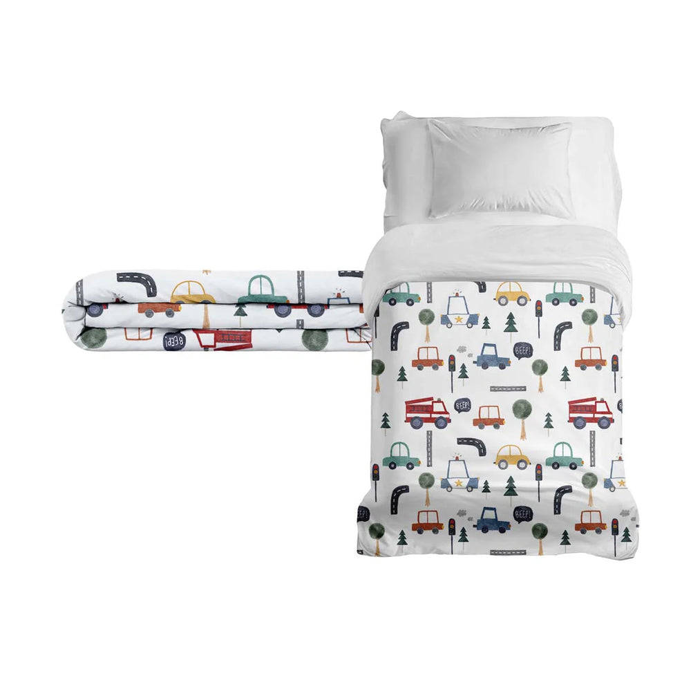 Coperta terapeutica originale - Coperta ponderata con motivo auto e rivestimento in cotone per bambini