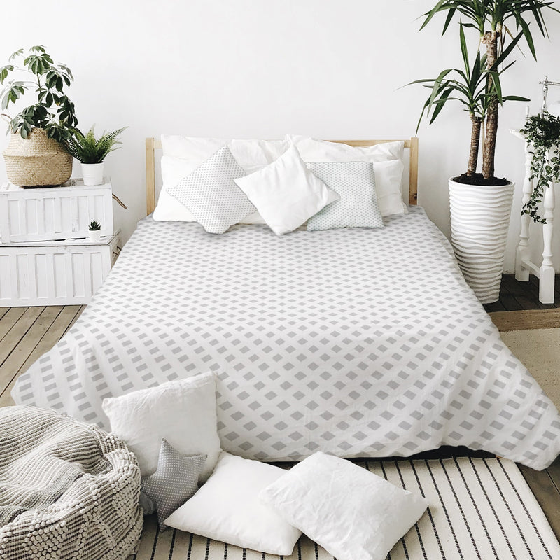 Coperta terapeutica originale - Rivestimento in cotone bianco con delicati quadretti
