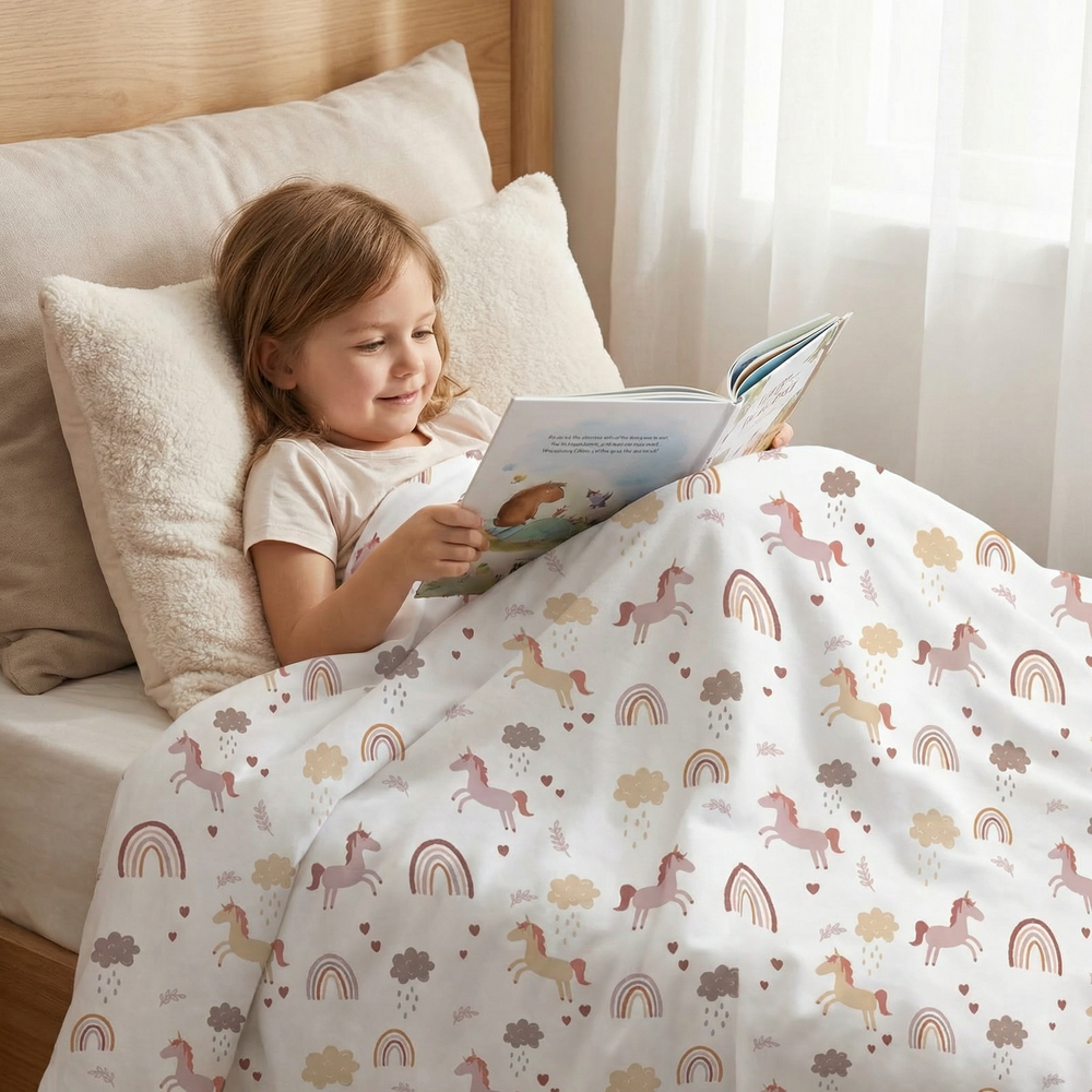 Coperta terapeutica originale - Coperta ponderata unicorno con rivestimento in cotone per bambini