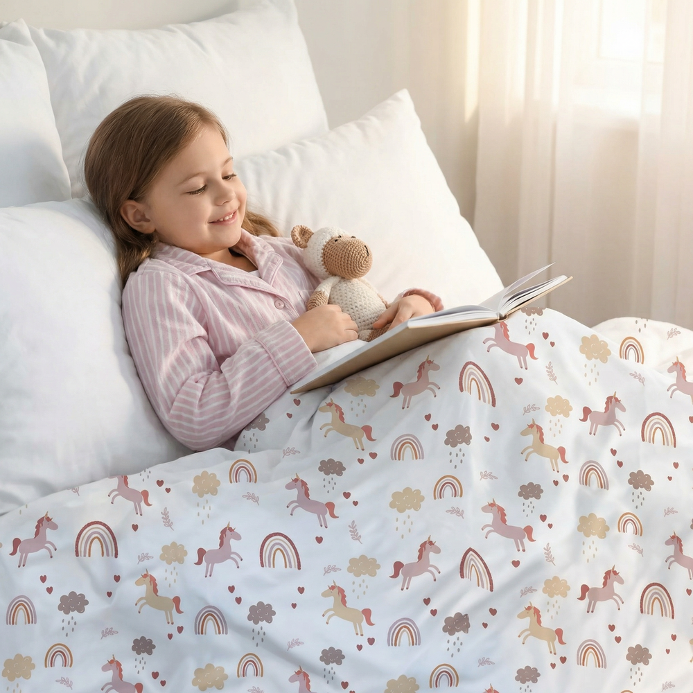 Coperta terapeutica originale - Coperta ponderata unicorno con rivestimento in cotone per bambini
