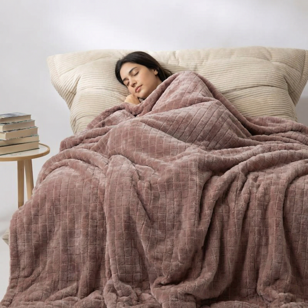 Coperta terapeutica originale - Coperta ponderata con rivestimento per 4 stagioni in rosa cipria per adulti