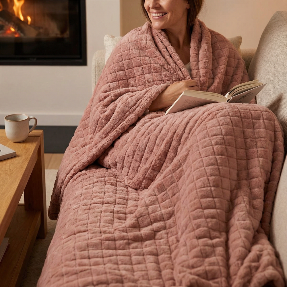 Coperta terapeutica originale - Coperta ponderata con rivestimento per 4 stagioni in rosa cipria per adulti