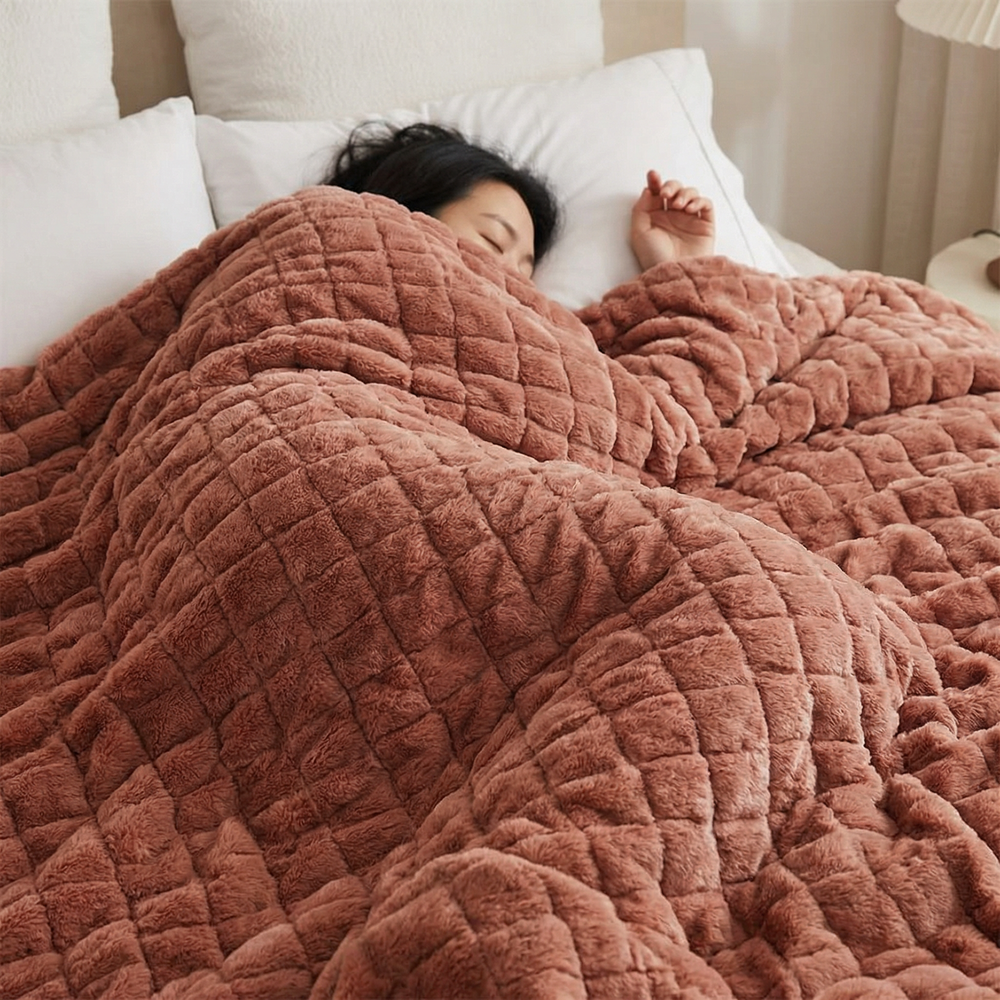 Coperta terapeutica originale - Coperta ponderata con rivestimento per 4 stagioni in rosa cipria per adulti