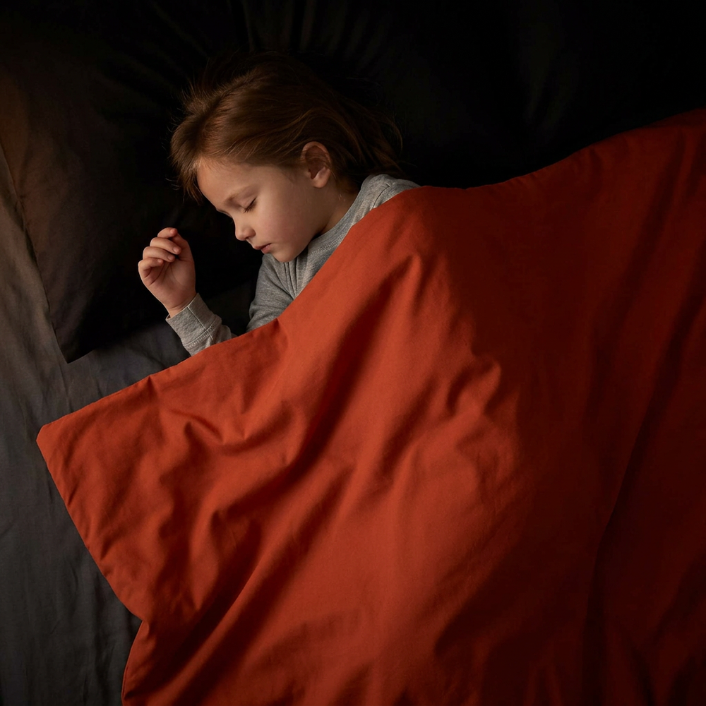 Coperta Terapeutica Originale TD - Coperta Pesata con Rivestimento in Cotone Rosso Ruggine per Bambini
