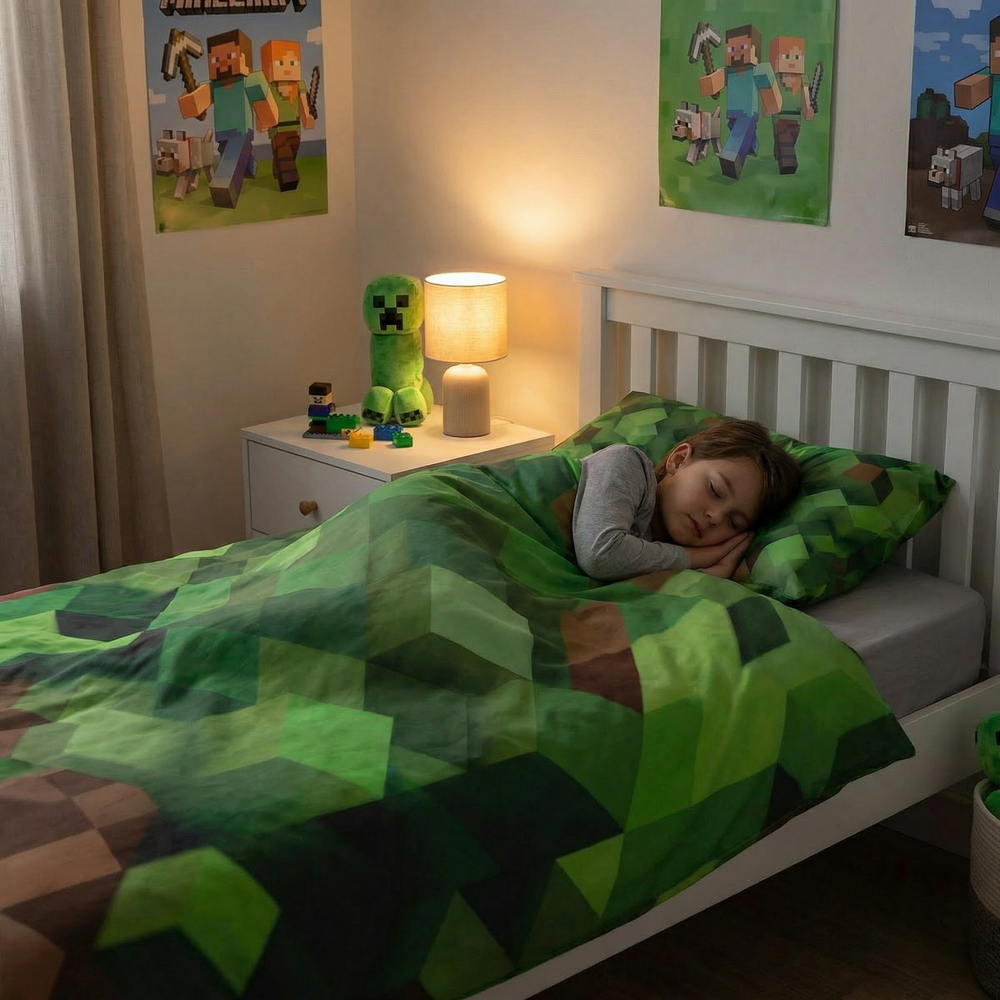 Coperta terapeutica originale - Coperta ponderata paesaggio Minecraft con rivestimento in cotone per bambini e adulti