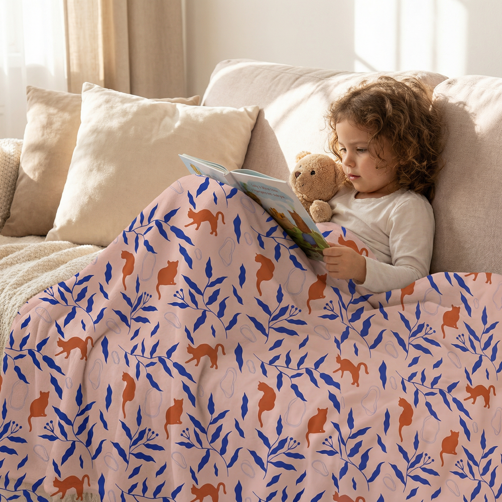 Coperta terapeutica originale - Coperta ponderata con gatto rosso e rivestimento in cotone per bambini
