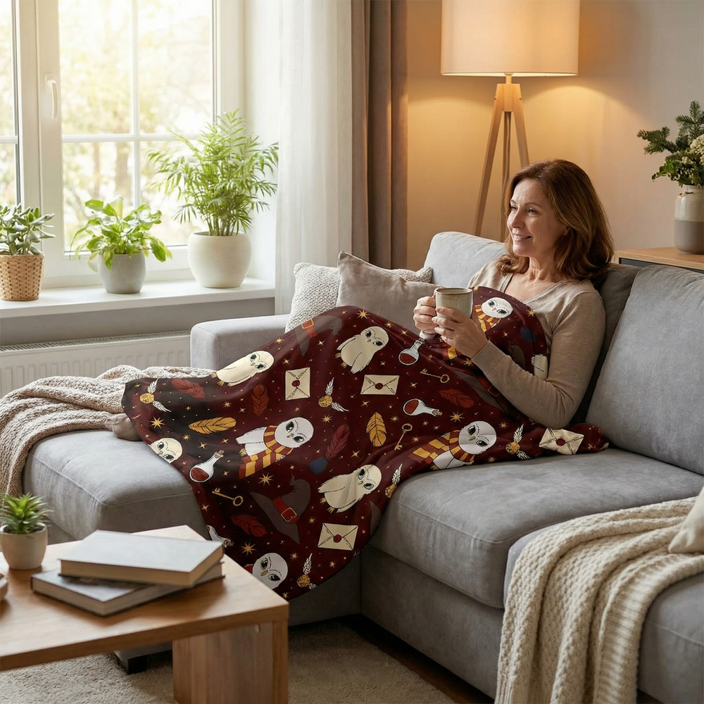 Coperta terapeutica originale - Magia Hedwig Coperta ponderata con rivestimento in cotone per bambini e adulti