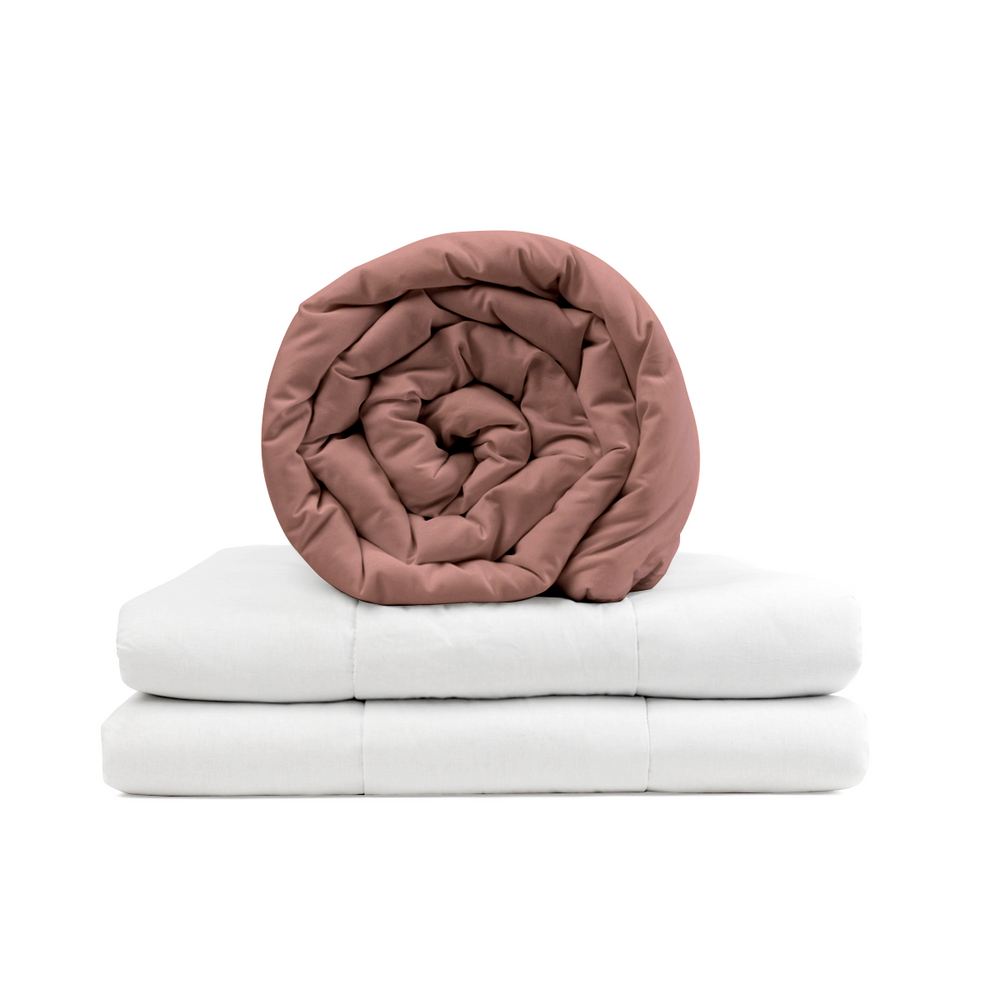 Coperta terapeutica originale - Coperta ponderata con rivestimento in cotone color rosa antico per adulti