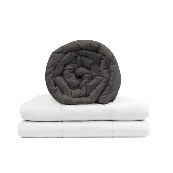 Coperta terapeutica originale - Coperta ponderata con rivestimento in cotone in grigio scuro per adulti