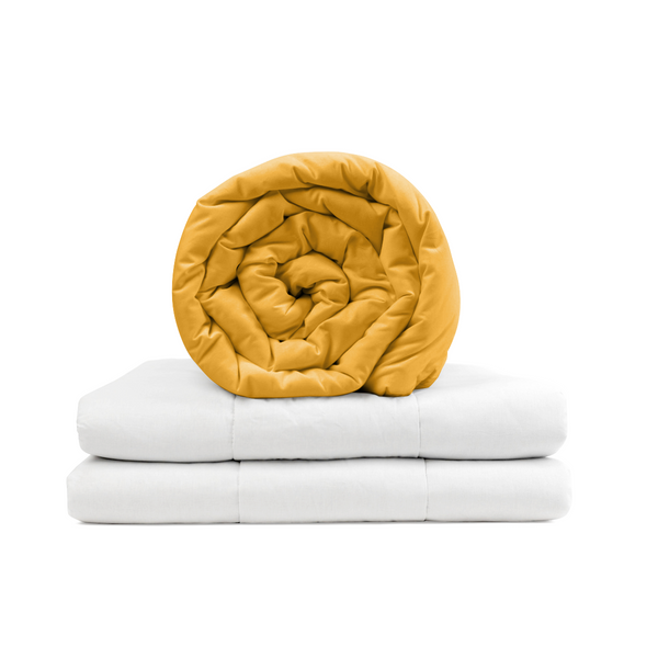 Coperta terapeutica originale - Coperta ponderata con rivestimento in cotone giallo per adulti