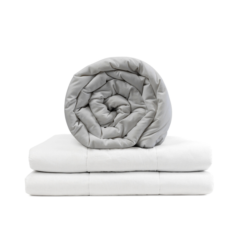 Coperta terapeutica originale - Coperta ponderata con rivestimento in cotone grigio chiaro per adulti
