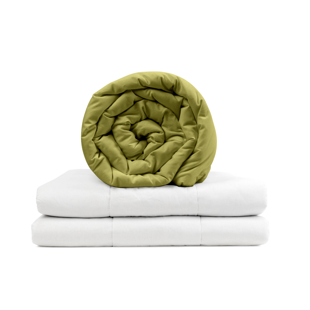 Coperta terapeutica originale - coperta ponderata con rivestimento in cotone color kaki per adulti