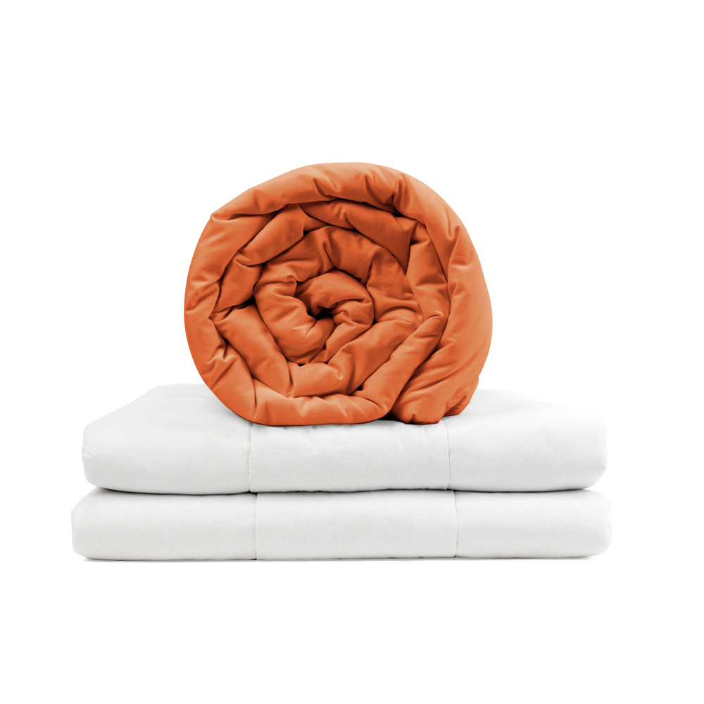Coperta Terapeutica Originale TD - Coperta Pesata con Rivestimento in Cotone Rosso Ruggine per Bambini