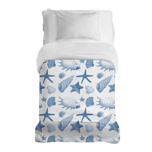 Coperta terapeutica originale - Rivestimento in cotone con conchiglie blu