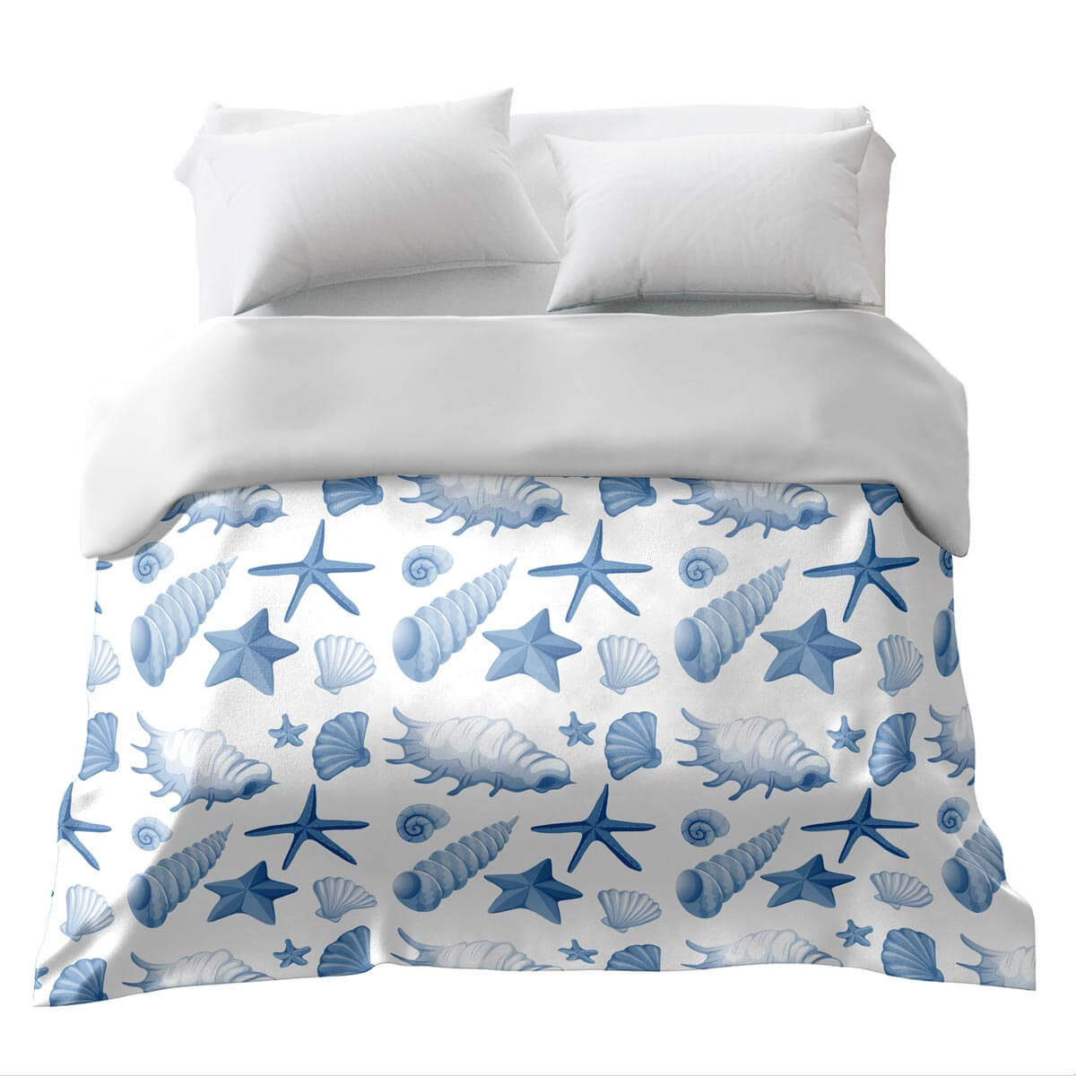 Coperta terapeutica originale - Rivestimento in cotone con conchiglie blu