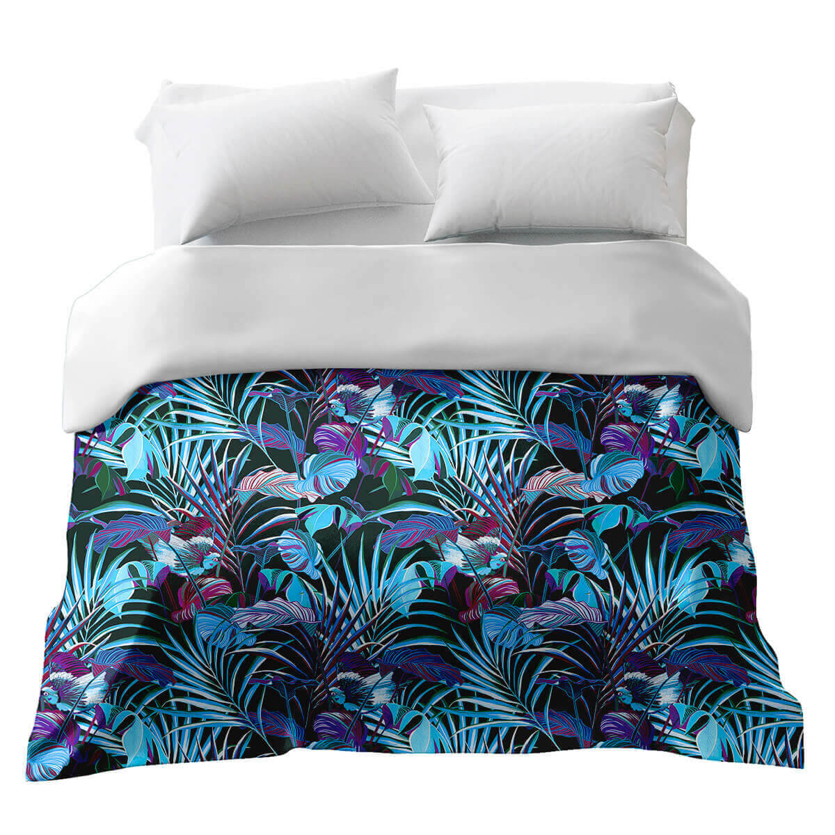 Coperta terapeutica originale - Rivestimento in cotone Uccelli colorati nella giungla