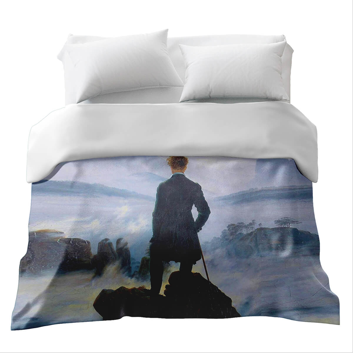 Coperta terapeutica originale - Rivestimento in cotone Il viandante sopra il mare di nebbia
