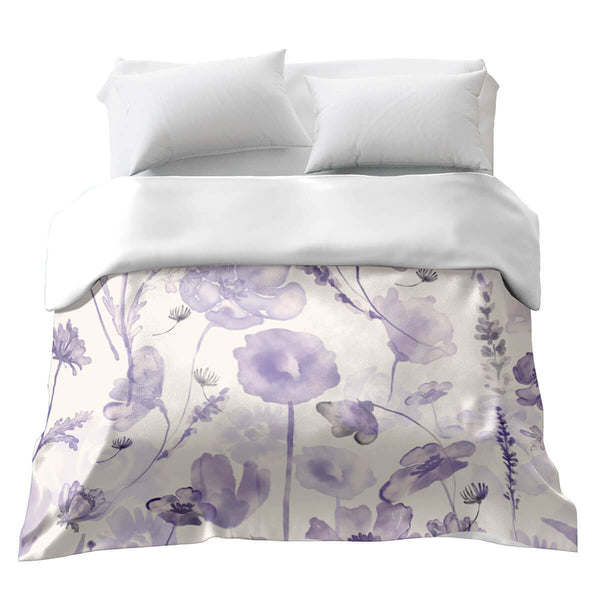Coperta terapeutica originale - Rivestimento in cotone lilla acquerello fiori