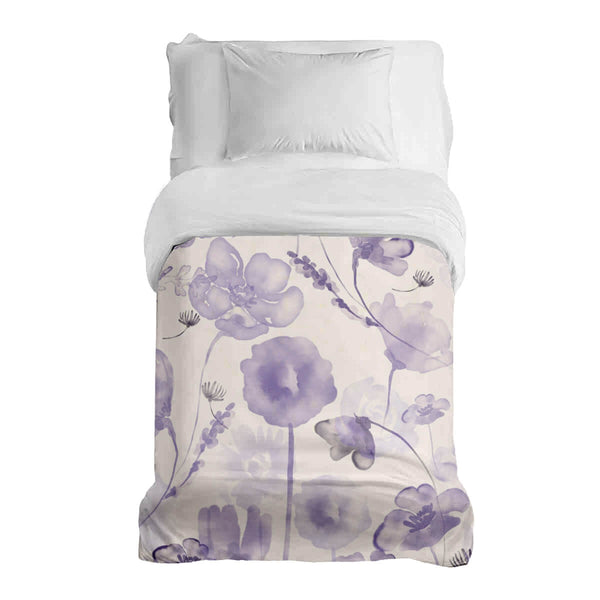 Coperta terapeutica originale - Rivestimento in cotone lilla acquerello fiori