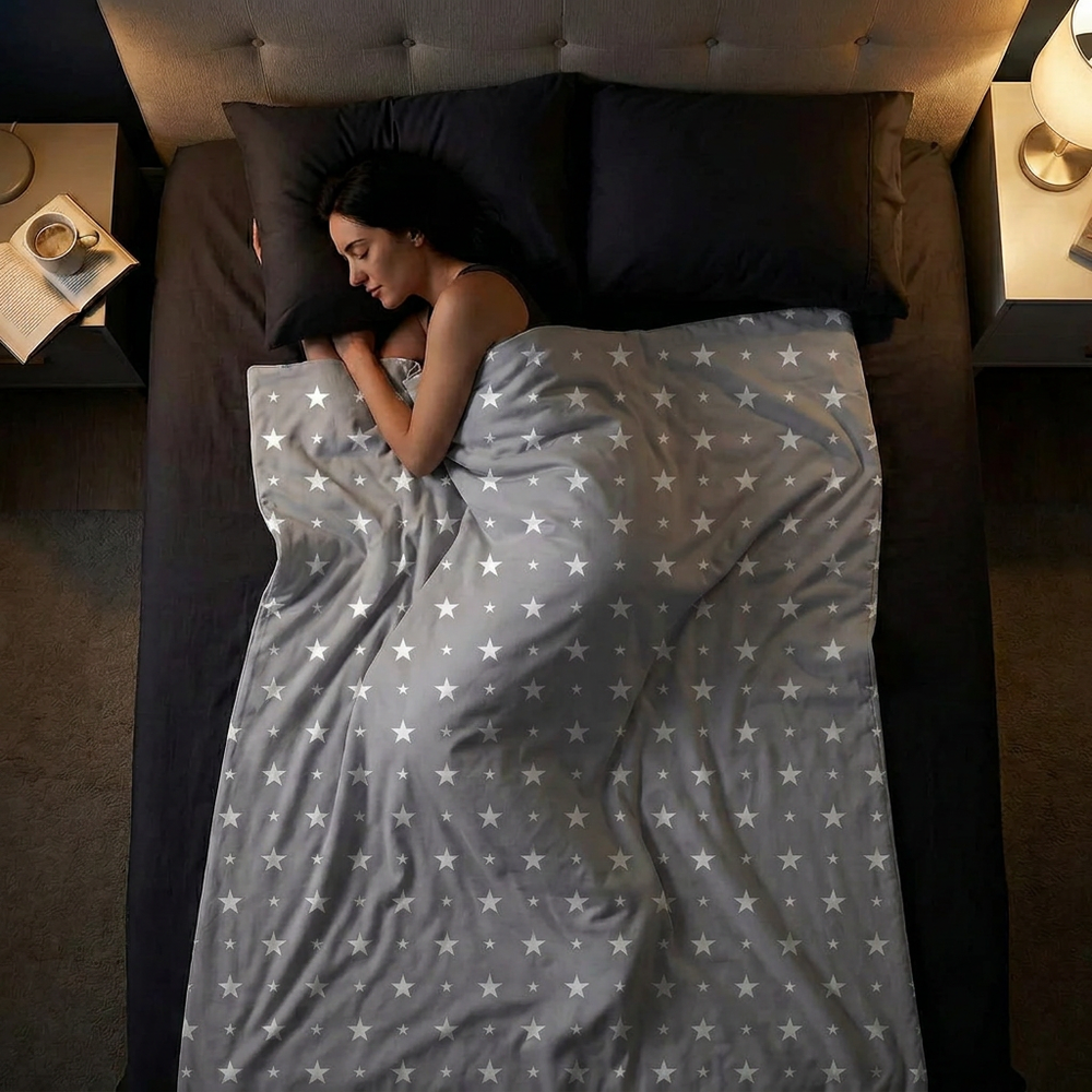 Coperta terapeutica originale - Coperta ponderata con rivestimento in cotone con stelle per adulti