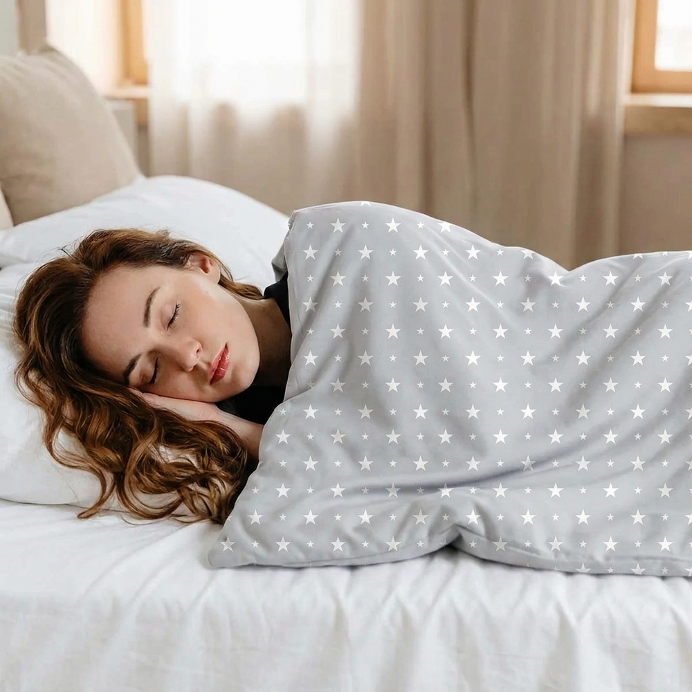 Coperta terapeutica originale - Coperta ponderata con rivestimento in cotone con stelle per adulti