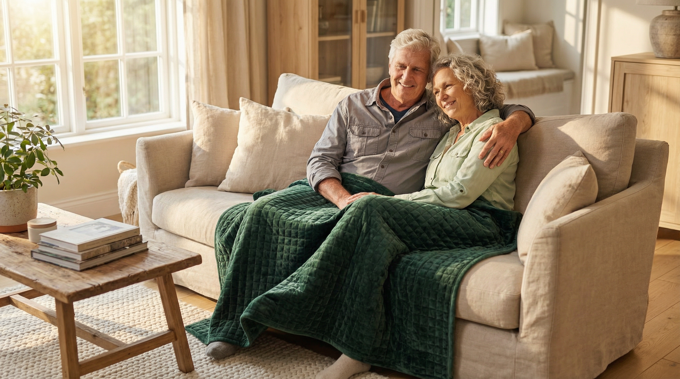 Gewichtsdecke in Anwendung