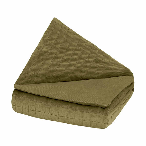 Coperta terapeutica originale - Coperta ponderata con rivestimento per 4 stagioni in verde oliva per adulti