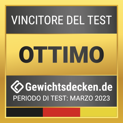 Vincitore del test – ottimo – Gewichtsdecken.de – periodo di test: marzo 2023