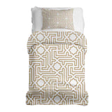 Set di biancheria da letto beige con forme per coperte terapeutiche