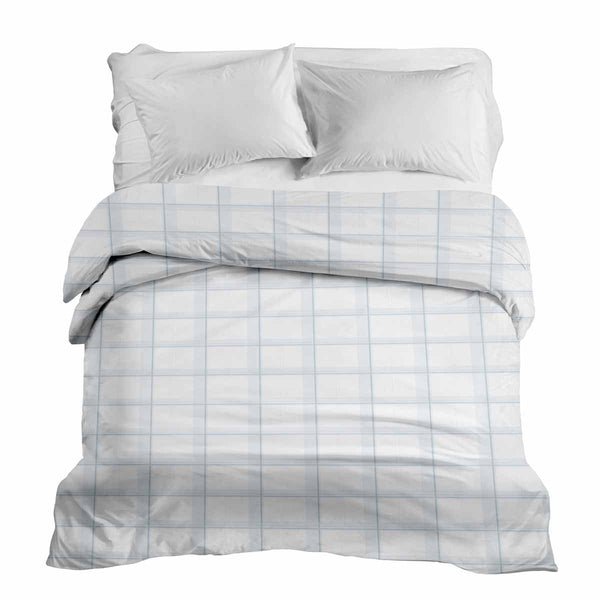 Coperta terapeutica originale - Rivestimento in cotone bianco a quadri blu