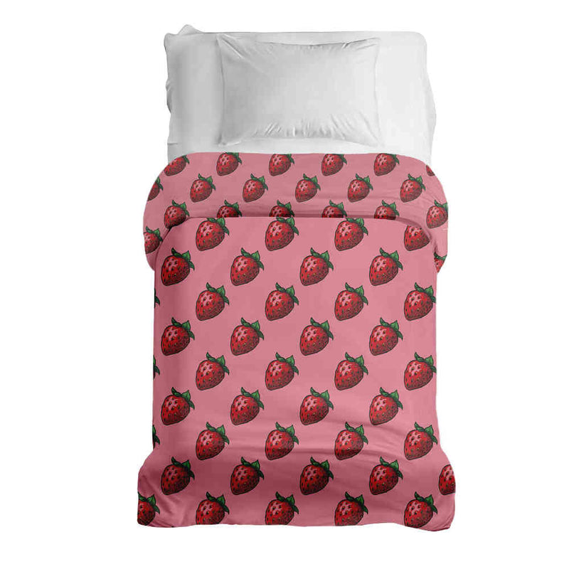 Coperta terapeutica originale - Rivestimento in cotone rosa con fragole