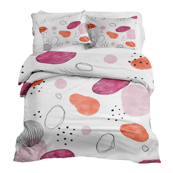Set di biancheria da letto con coperte terapeutiche cerchi astratti