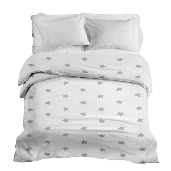 Coperta terapeutica originale - Rivestimento in cotone bianco con stelle rosa