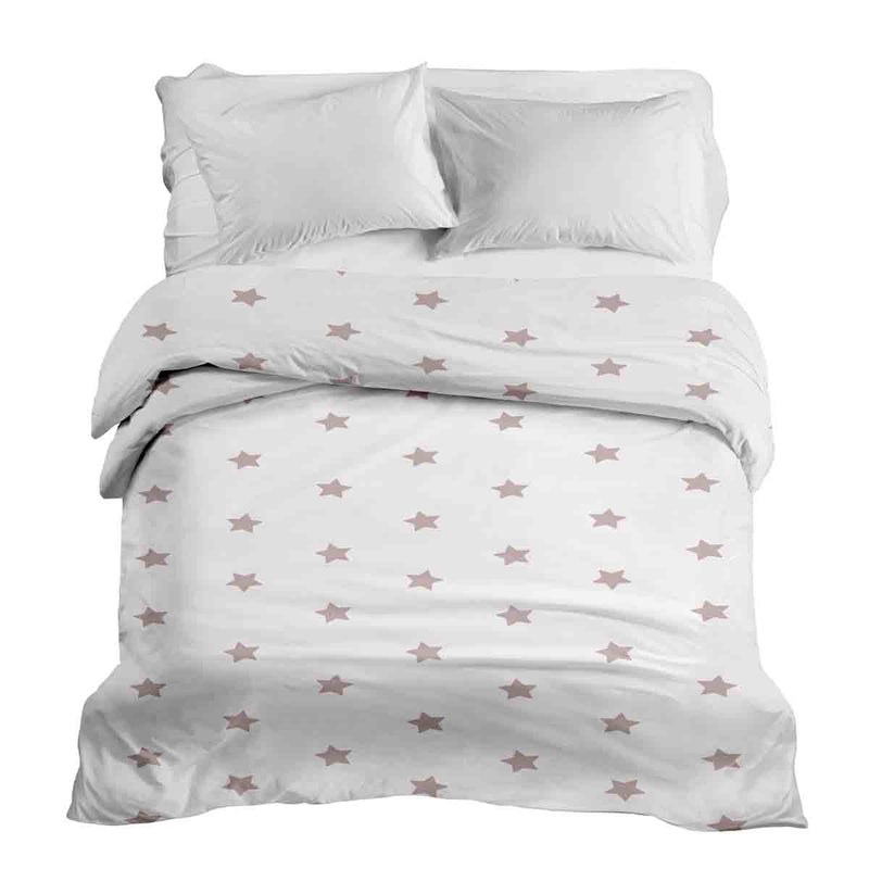 Coperta terapeutica originale - Rivestimento in cotone bianco con stelle rosa