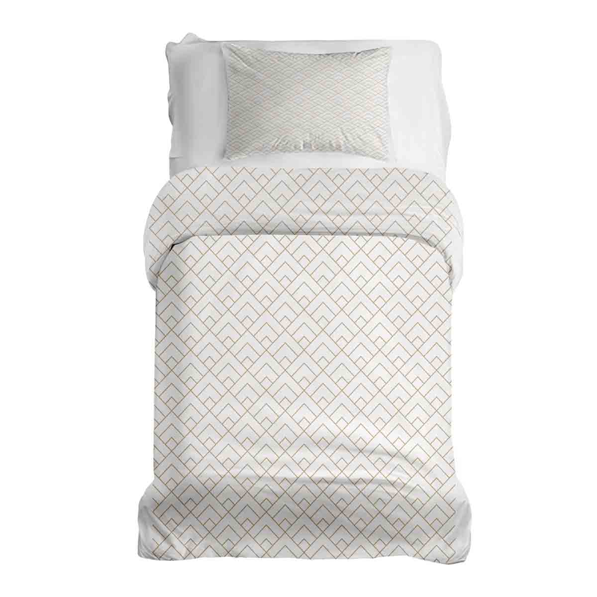 Set di biancheria da letto con coperta terapeutica e motivo a strisce dorate