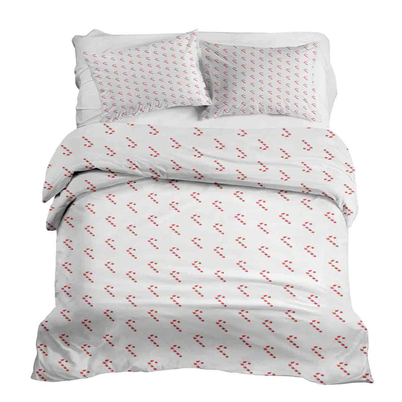 Set di biancheria da letto con coperte terapeutiche bianco con bastoncini di zucchero