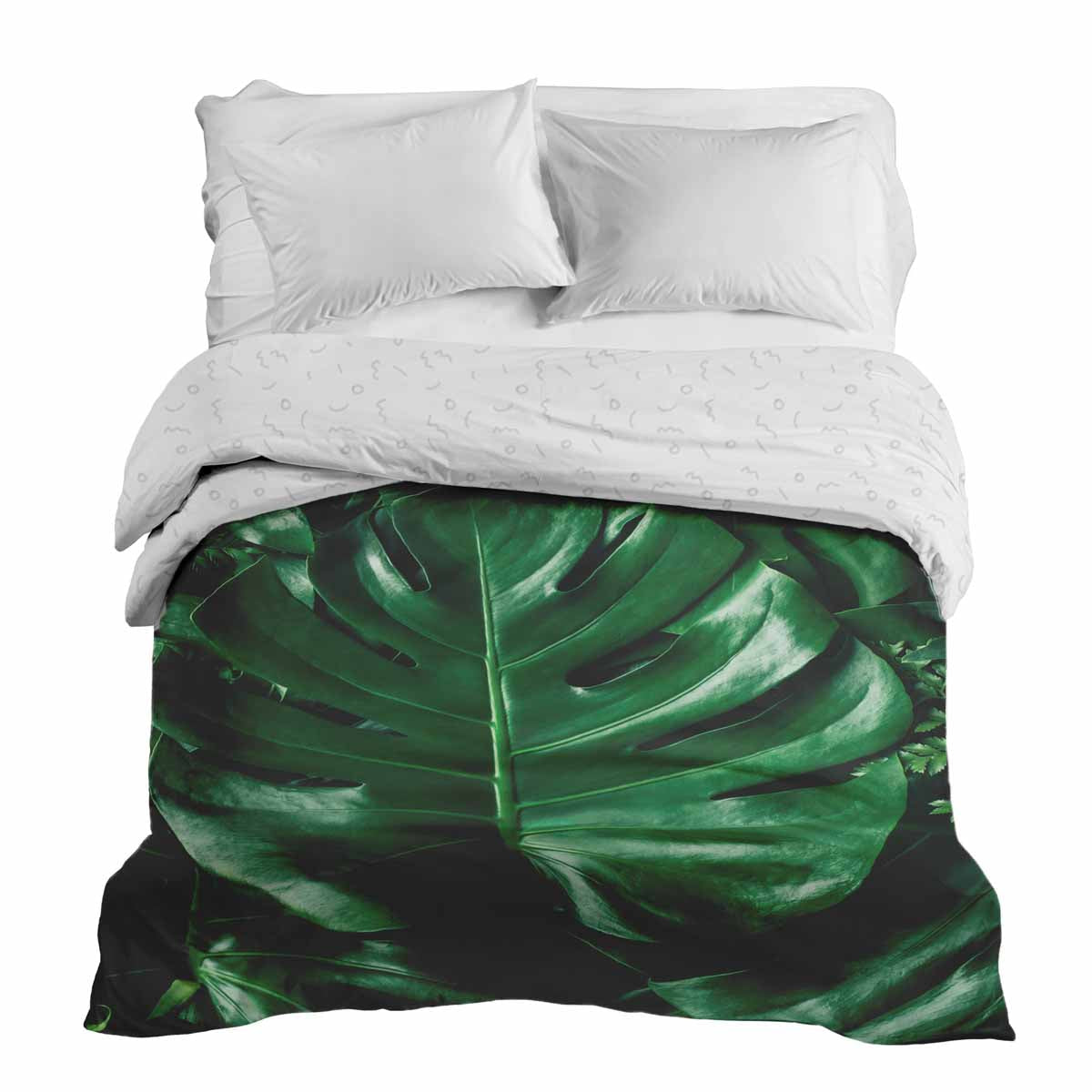 Coperta terapeutica originale - Rivestimento in cotone con pianta di Monstera
