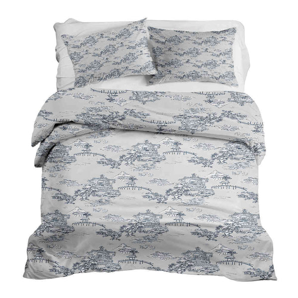 Set di biancheria da letto con coperta terapeutica grigia muro cinese