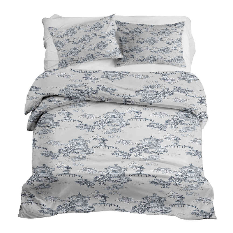 Set di biancheria da letto con coperta terapeutica grigia muro cinese