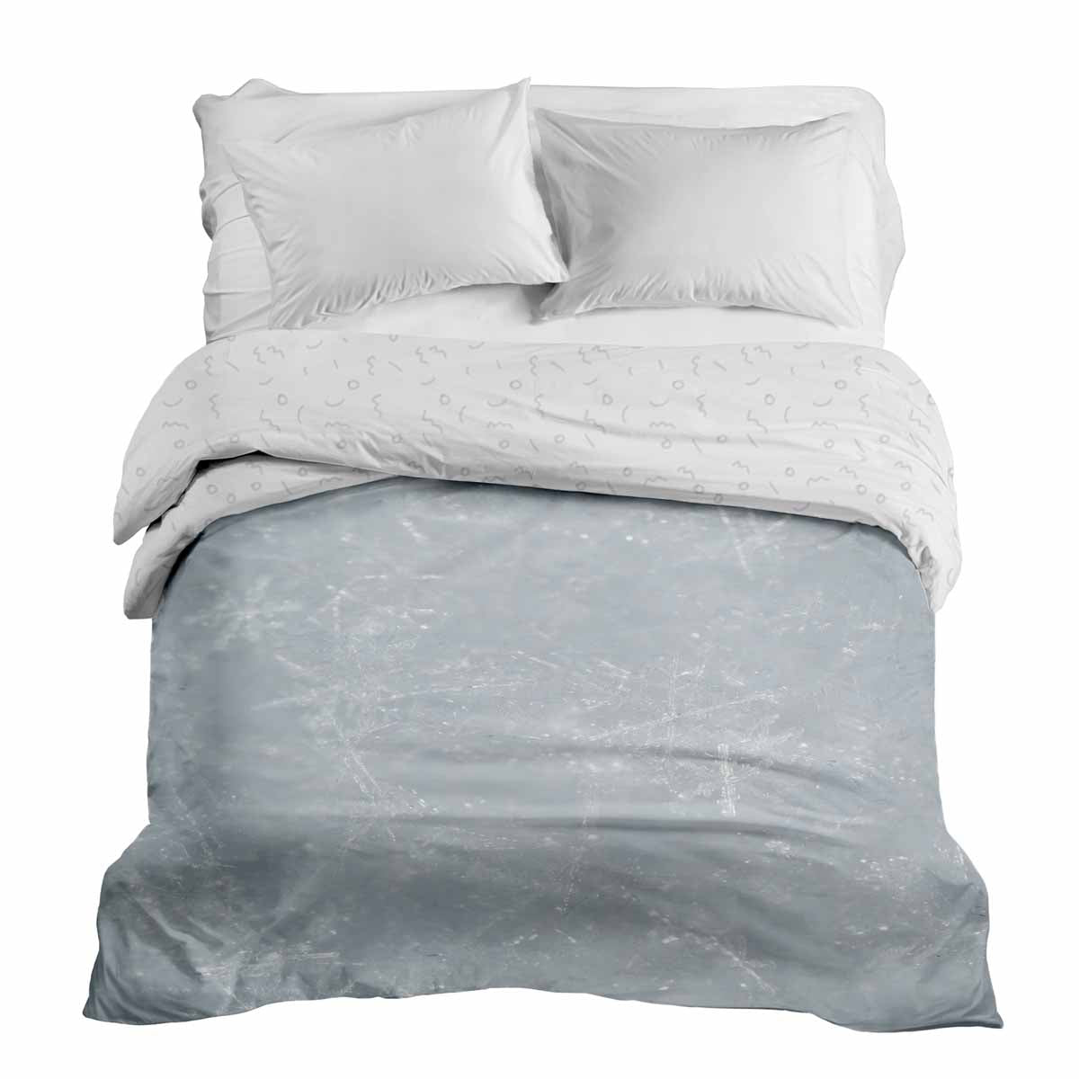 Coperta terapeutica originale - Rivestimento in cotone grigio con fiocchi di neve