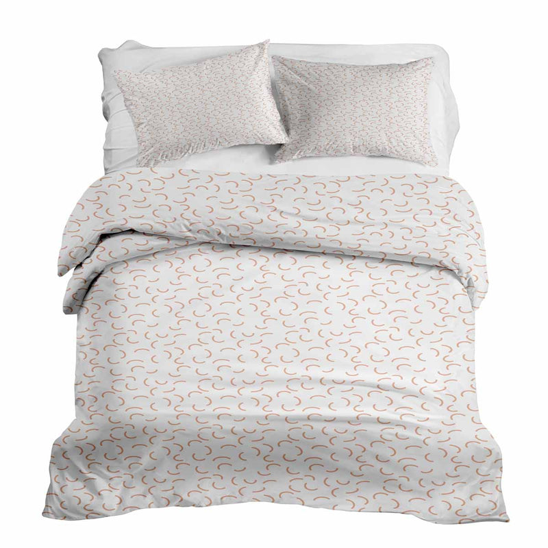 Set di biancheria da letto con coperte terapeutiche bianco con mezzi cerchi