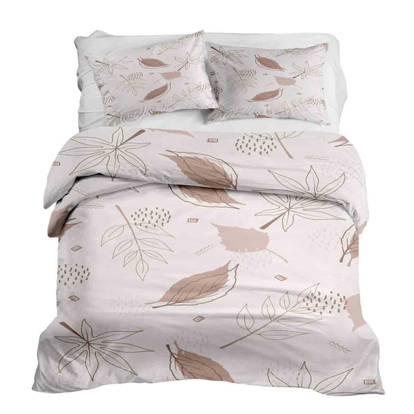 Set di biancheria da letto con coperte terapeutiche rosa con foglie
