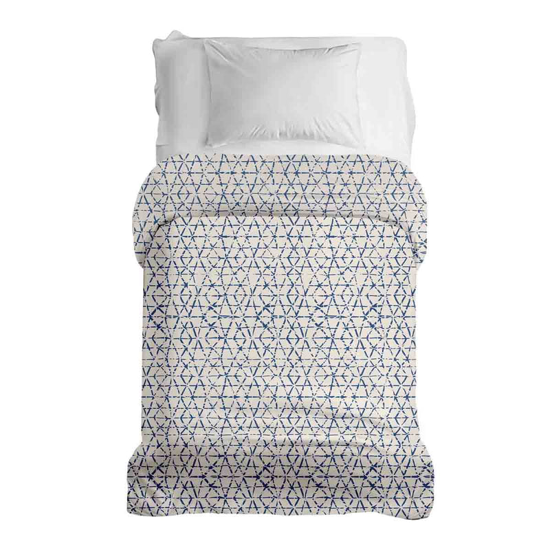 Coperta terapeutica originale - Rivestimento in cotone bianco con delicate forme blu