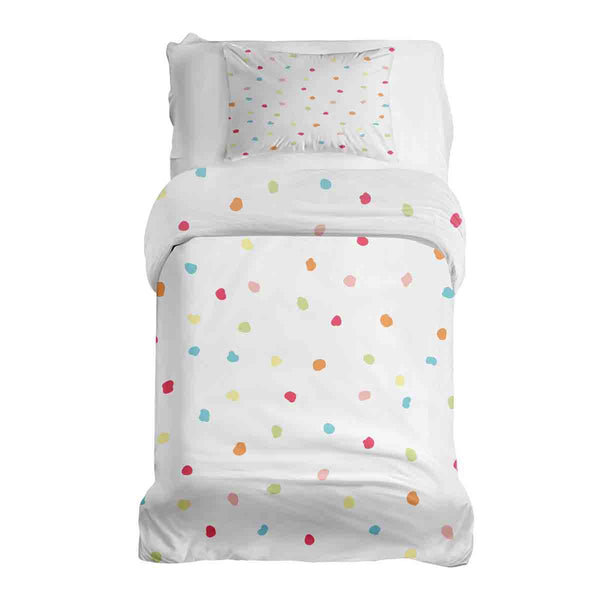 Set di biancheria da letto con coperta terapeutica a pois colorati