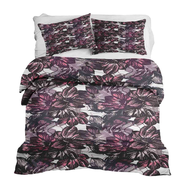 Set di biancheria da letto con coperta terapeutica e mare di fiori viola