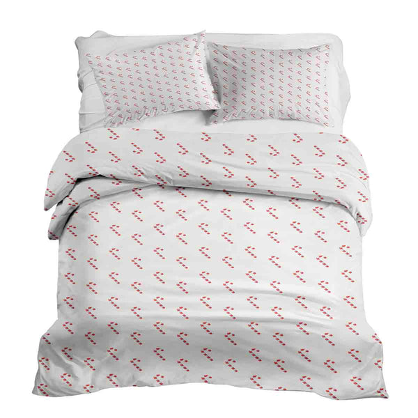 Set di biancheria da letto con coperte terapeutiche bianco con bastoncini di zucchero