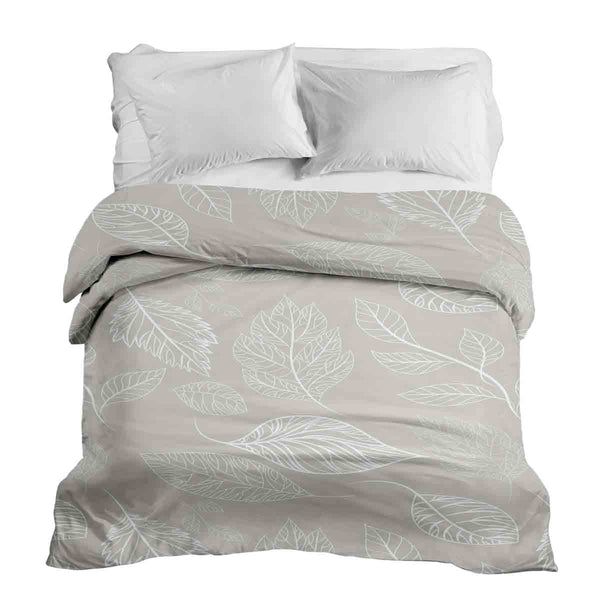 Coperta terapeutica originale - Rivestimento in cotone beige con foglie chiare
