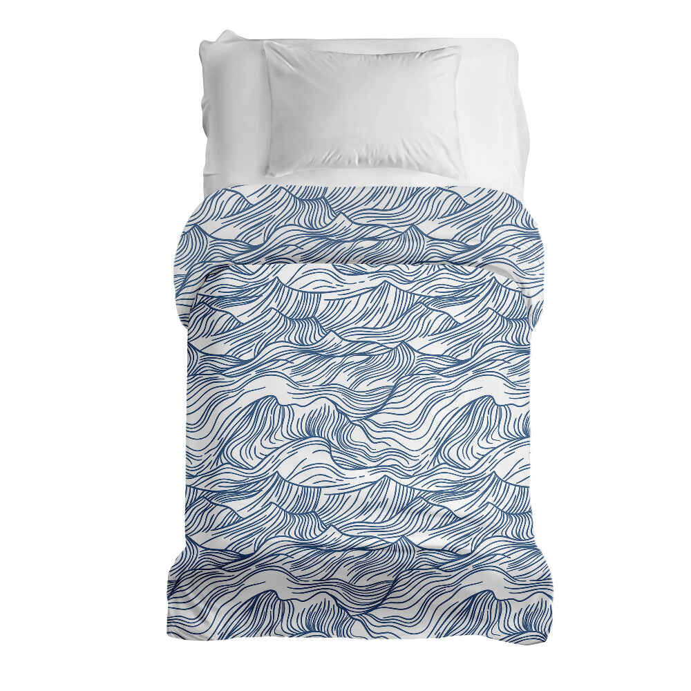 Coperta terapeutica originale - Rivestimento in cotone onde in blu
